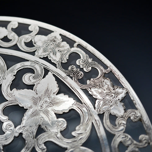 US Vintage Silver Overlay 6-inch Trivet Webster