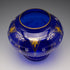 British Vintage Victorian Style Blue Glass Enamel Decorated Flower Vase