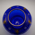 British Vintage Victorian Style Blue Glass Enamel Decorated Flower Vase