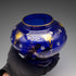 British Vintage Victorian Style Blue Glass Enamel Decorated Flower Vase