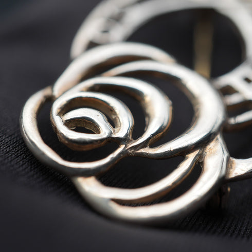 British Vintage Sterling Silver Rennie Mackintosh Style Rose Brooch Kit Heath