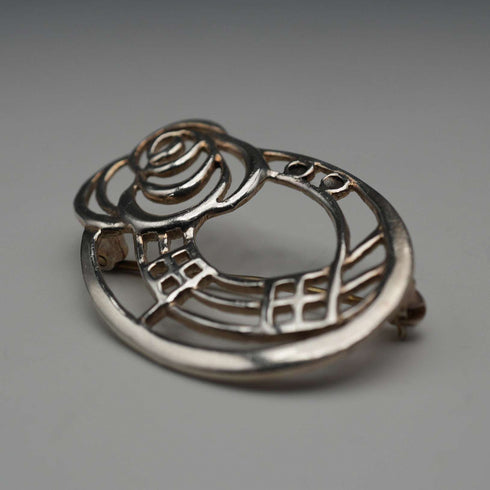 British Vintage Sterling Silver Rennie Mackintosh Style Rose Brooch Kit Heath