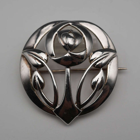 UK Vintage Sterling Silver Rennie Mackintosh Style Round Brooch Kit Heath