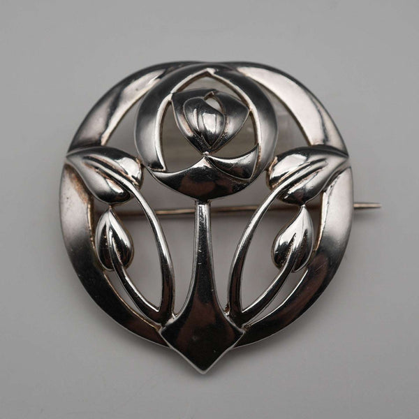 UK Vintage Sterling Silver Rennie Mackintosh Style Round Brooch Kit Heath