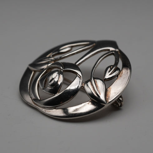 UK Vintage Sterling Silver Rennie Mackintosh Style Round Brooch Kit Heath