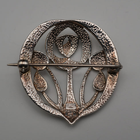 UK Vintage Sterling Silver Rennie Mackintosh Style Round Brooch Kit Heath