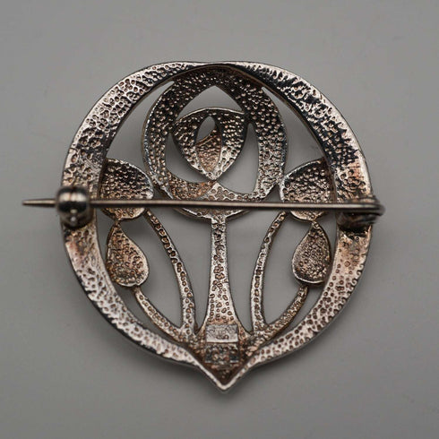 UK Vintage Sterling Silver Rennie Mackintosh Style Round Brooch Kit Heath