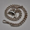 Vintage Silver-Plated Albert Chain with Dolphin Fob