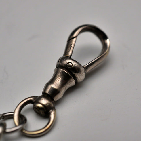 Vintage Silver Plated Albert Chain with 3 Pence Coin Fob