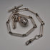 British Antique Sterling Silver Albert Chain 34g Trombone Link Pineapple Fob