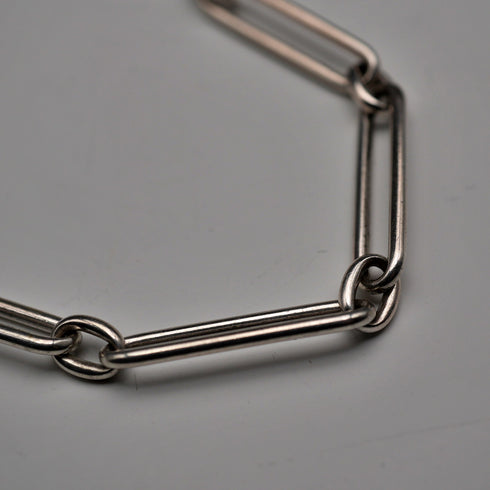 British Antique Sterling Silver Albert Chain 34g Trombone Link Pineapple Fob