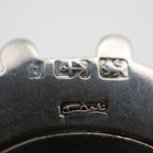 1893 English Antique Sterling Silver Hand-Engraved Swallow 2-Way Locket Brooch