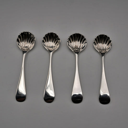 1902 English Antique Sterling Silver Salt Spoon 32g Z Barraclough&Sons