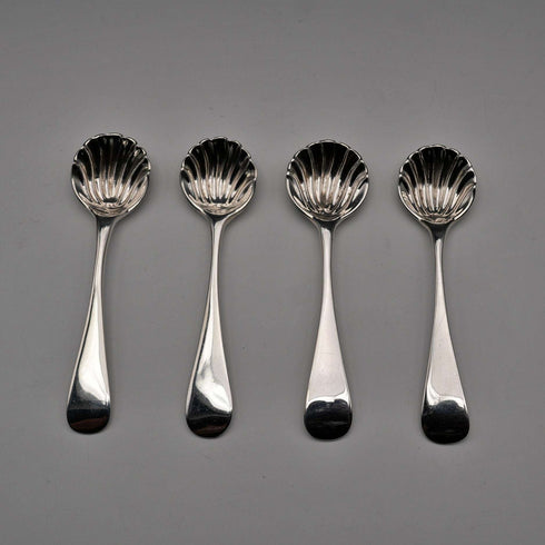 1902 English Antique Sterling Silver Salt Spoon 32g Z Barraclough&Sons