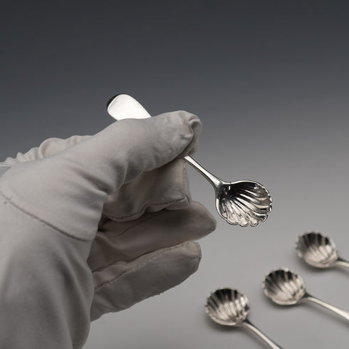 1902 English Antique Sterling Silver Salt Spoon 32g Z Barraclough&Sons