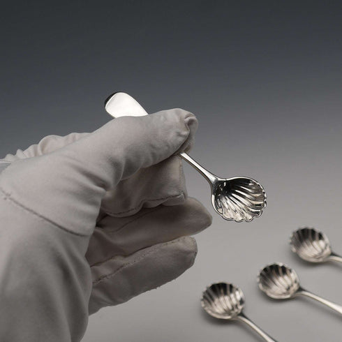 1902 English Antique Sterling Silver Salt Spoon 32g Z Barraclough&Sons