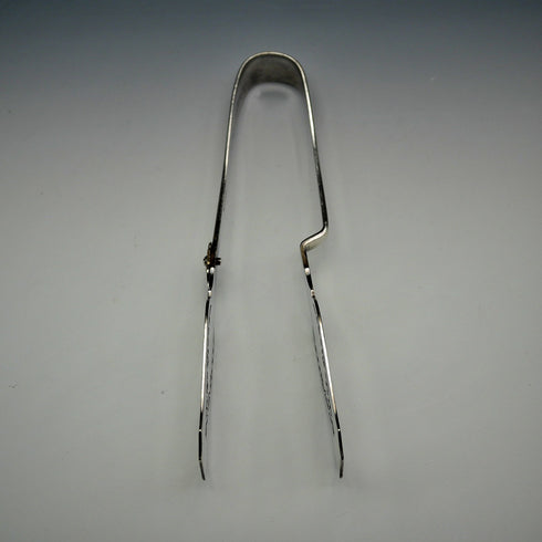 British Antique Silver Plate Sandwich Tongs by William Hutton