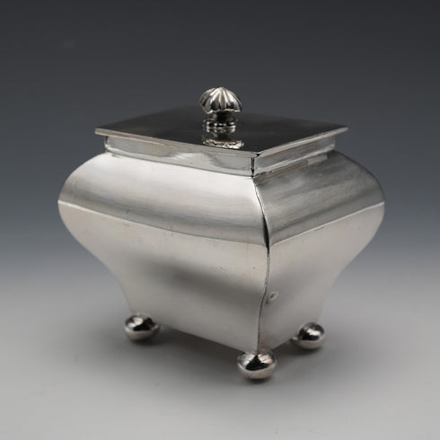 British Antique Silver-Plated Tea Caddy Box by James Deakin & Sons
