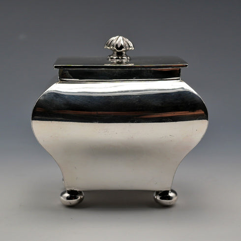 British Antique Silver-Plated Tea Caddy Box by James Deakin & Sons