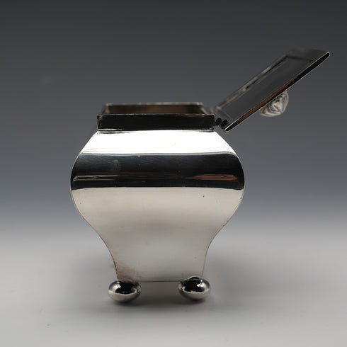 British Antique Silver-Plated Tea Caddy Box by James Deakin & Sons
