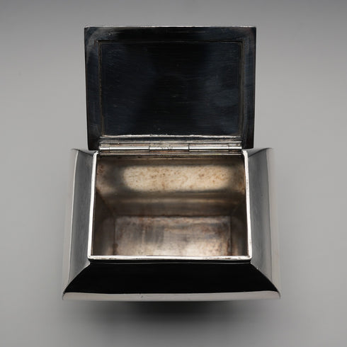 British Antique Silver-Plated Tea Caddy Box by James Deakin & Sons