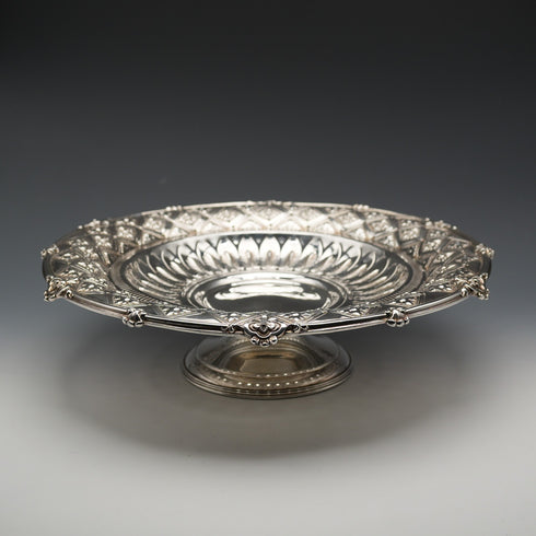 1865年 英国アンティーク シルバープレート製 コンポート 直径29cm