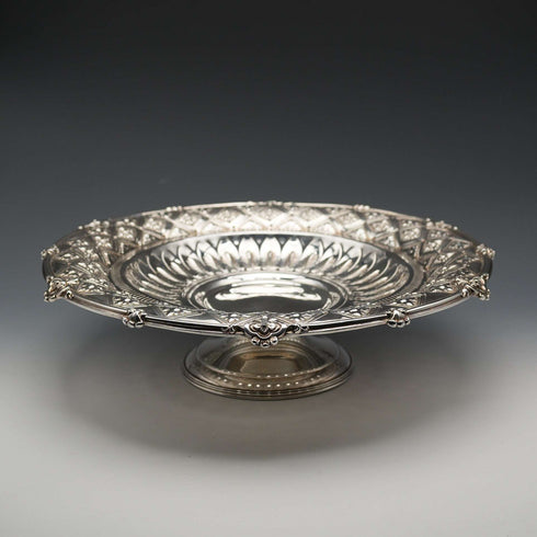 1865年 英国アンティーク シルバープレート製 コンポート 直径29cm