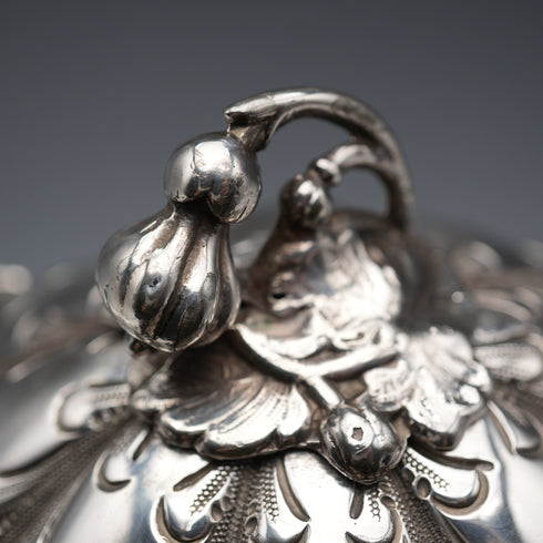 English Antique Silver Plate Biscuit Barrel by George Cuts