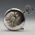 Circa 1907 Antique Longines Pocket Watch, Relief Engraved Silver Hunter Case, Good Working Condition
