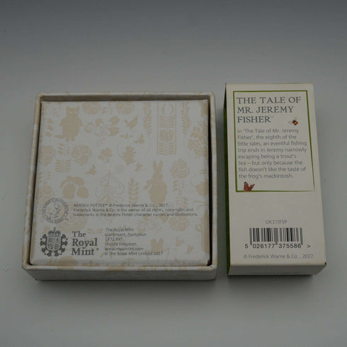 UK Beatrix Potter 150th Anniversary "Jeremy Fisher" 50p Proof Silver Coin with Royal Mint Case and Certificate 29298