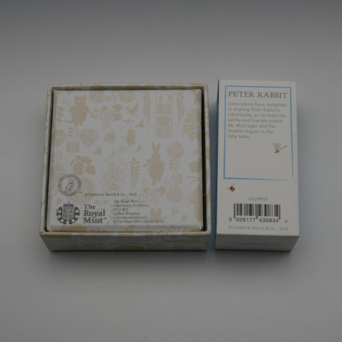 United Kingdom Beatrix Potter 150th Anniversary "Peter Rabbit" 50 Pence Commemorative Silver Coin Royal Mint, with Case and Booklet 00981