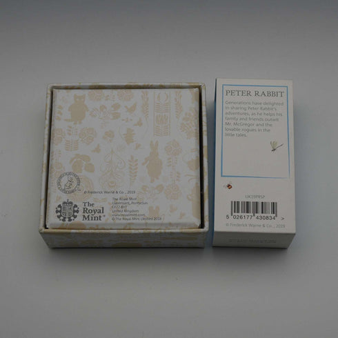United Kingdom Beatrix Potter 150th Anniversary "Peter Rabbit" 50 Pence Commemorative Silver Coin Royal Mint, with Case and Booklet 00981