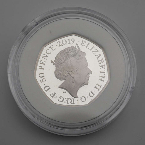 United Kingdom Beatrix Potter 150th Anniversary "Peter Rabbit" 50 Pence Commemorative Silver Coin Royal Mint, with Case and Booklet 00981