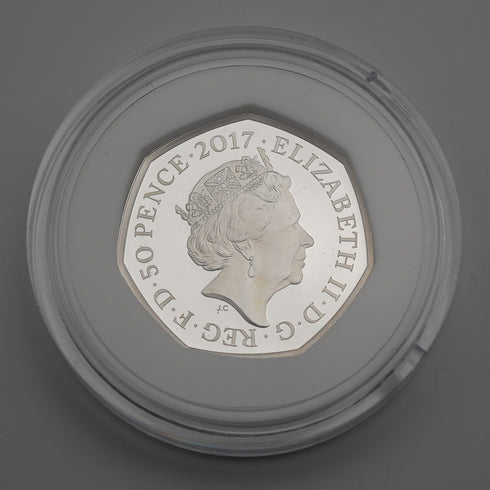 UK Beatrix Potter 150th Anniversary "Jeremy Fisher" 50p Proof Silver Coin with Royal Mint Case and Certificate 02065