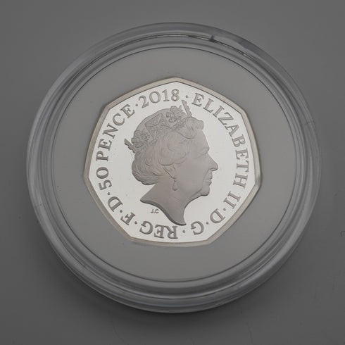 United Kingdom Beatrix Potter 150th Anniversary "Flopsy Bunny" 50p Proof Silver Coin Royal Mint, with Case and Certificate of Authenticity 23782