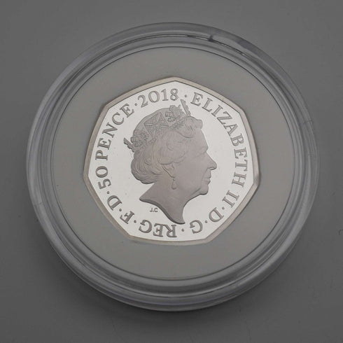 United Kingdom Beatrix Potter 150th Anniversary "Flopsy Bunny" 50p Proof Silver Coin Royal Mint, with Case and Certificate of Authenticity 23782