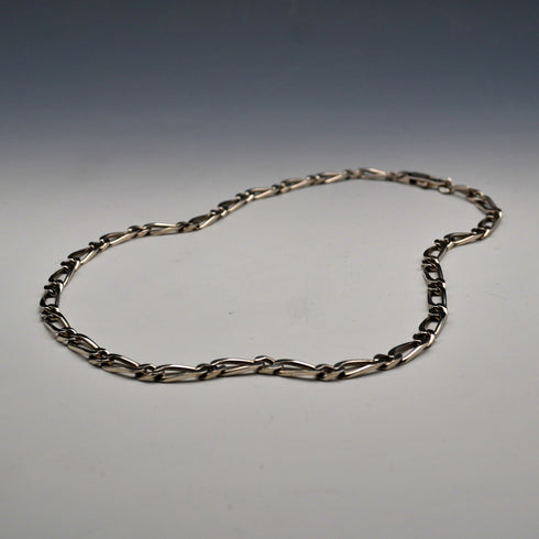 Vintage Figaro Chain Sterling Silver Necklace 56cm 44g
