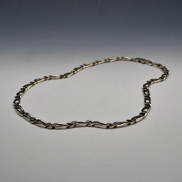 Vintage Figaro Chain Sterling Silver Necklace 56cm 44g