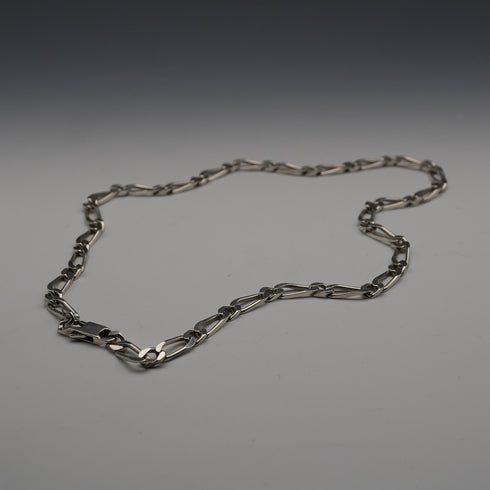 Vintage Figaro Chain Sterling Silver Necklace 56cm 44g