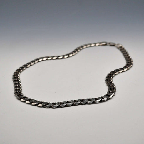 British Vintage Sterling Silver Curb Chain Necklace, 51cm, 64g