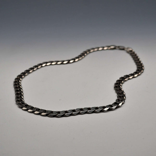 British Vintage Sterling Silver Curb Chain Necklace, 51cm, 64g