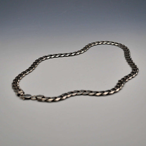 British Vintage Sterling Silver Curb Chain Necklace, 51cm, 64g