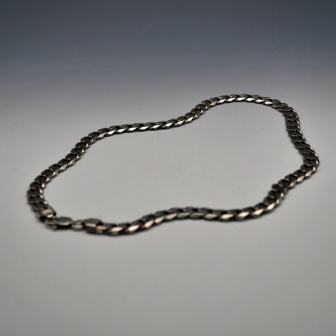 British Vintage Sterling Silver Curb Chain Necklace, 51cm, 64g