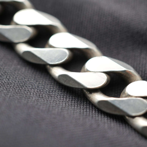 British Vintage Sterling Silver Curb Chain Necklace, 51cm, 64g