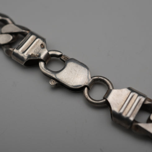 British Vintage Sterling Silver Curb Chain Necklace, 51cm, 64g