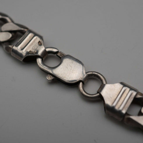 British Vintage Sterling Silver Curb Chain Necklace, 51cm, 64g