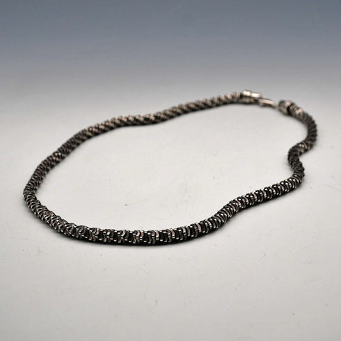 Vintage Sterling Silver 3D Curved Link Necklace 46cm 33g