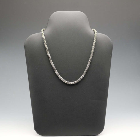 Vintage Sterling Silver 3D Curved Link Necklace 46cm 33g