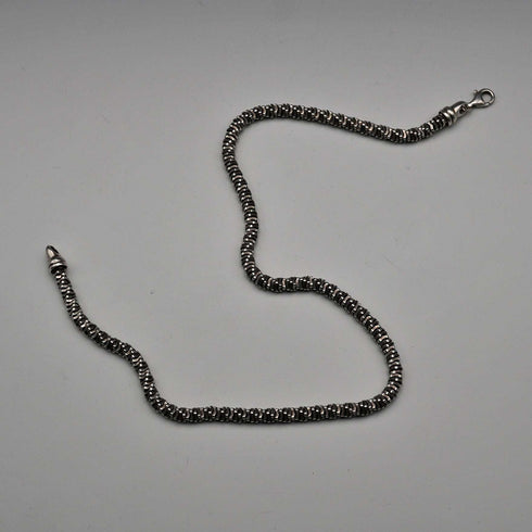 Vintage Sterling Silver 3D Curved Link Necklace 46cm 33g