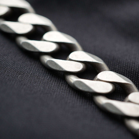 British Vintage Sterling Silver Curb Chain Necklace, 52cm, 66g, with Case